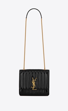 SAINT LAURENT Vicky Woman Large Vicky bag in black patent leather a_V4